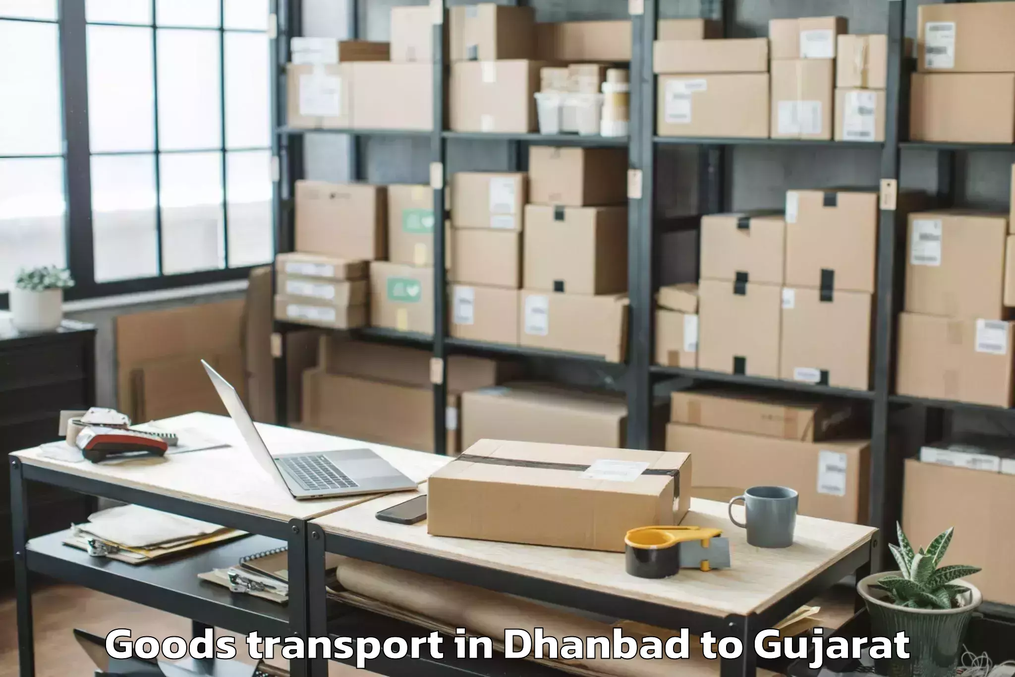 Book Dhanbad to Kadi Goods Transport Online